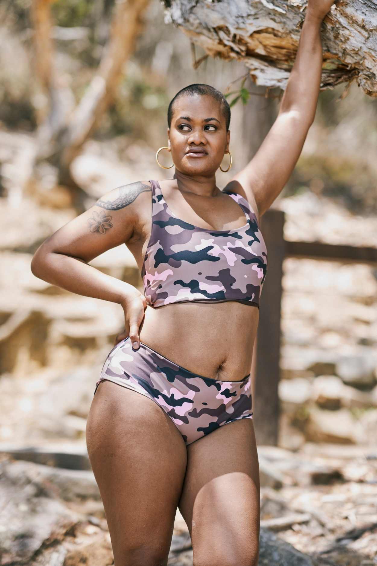 Camo Crush Pink Performance - Full Coverage Brief Bikini Bottoms