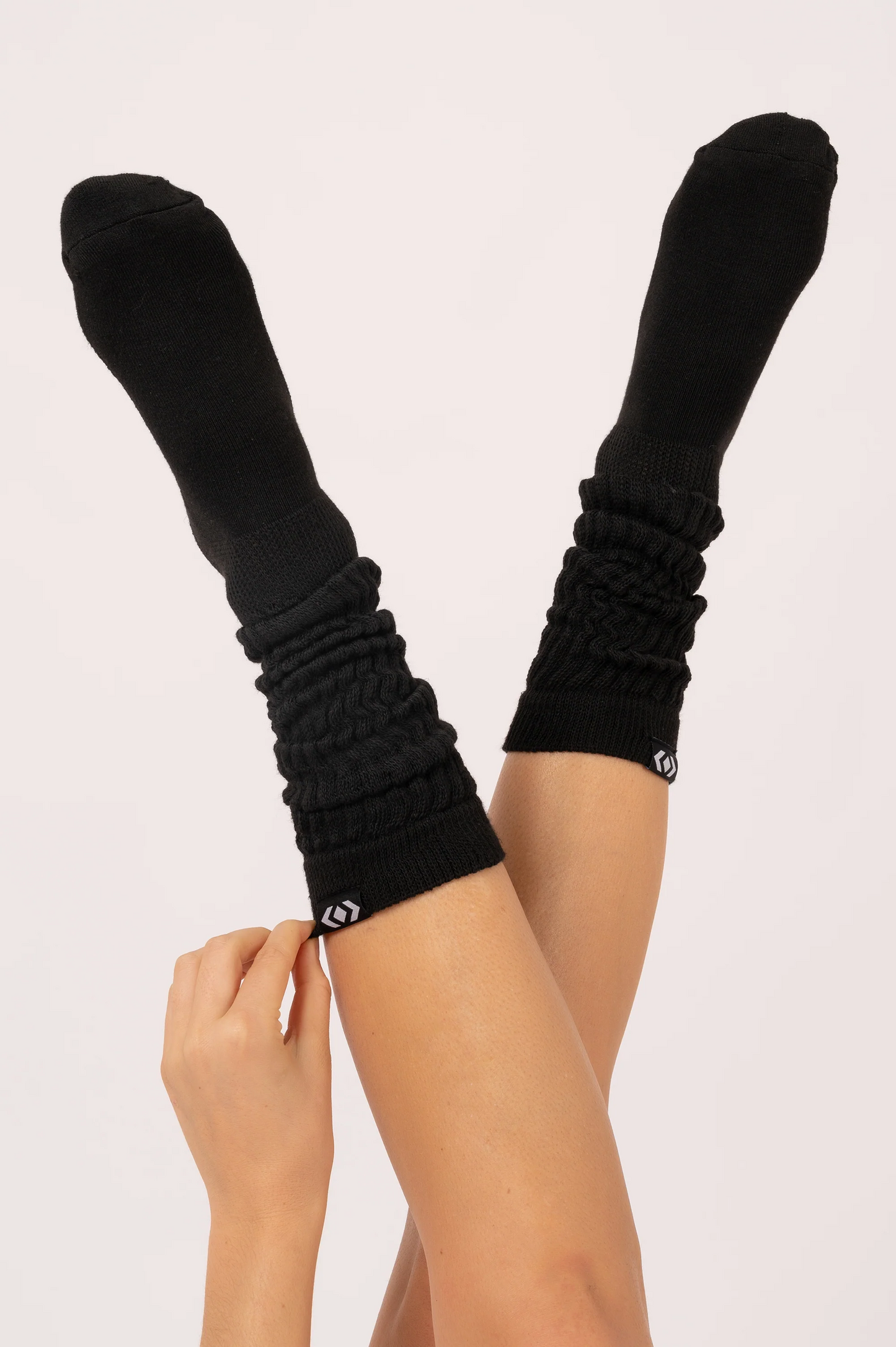 Black - Knee Grazer Scrunchie Socks