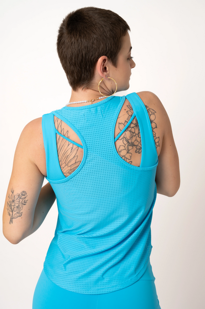 Aqua Bball Mesh - Racer Back Tank Top