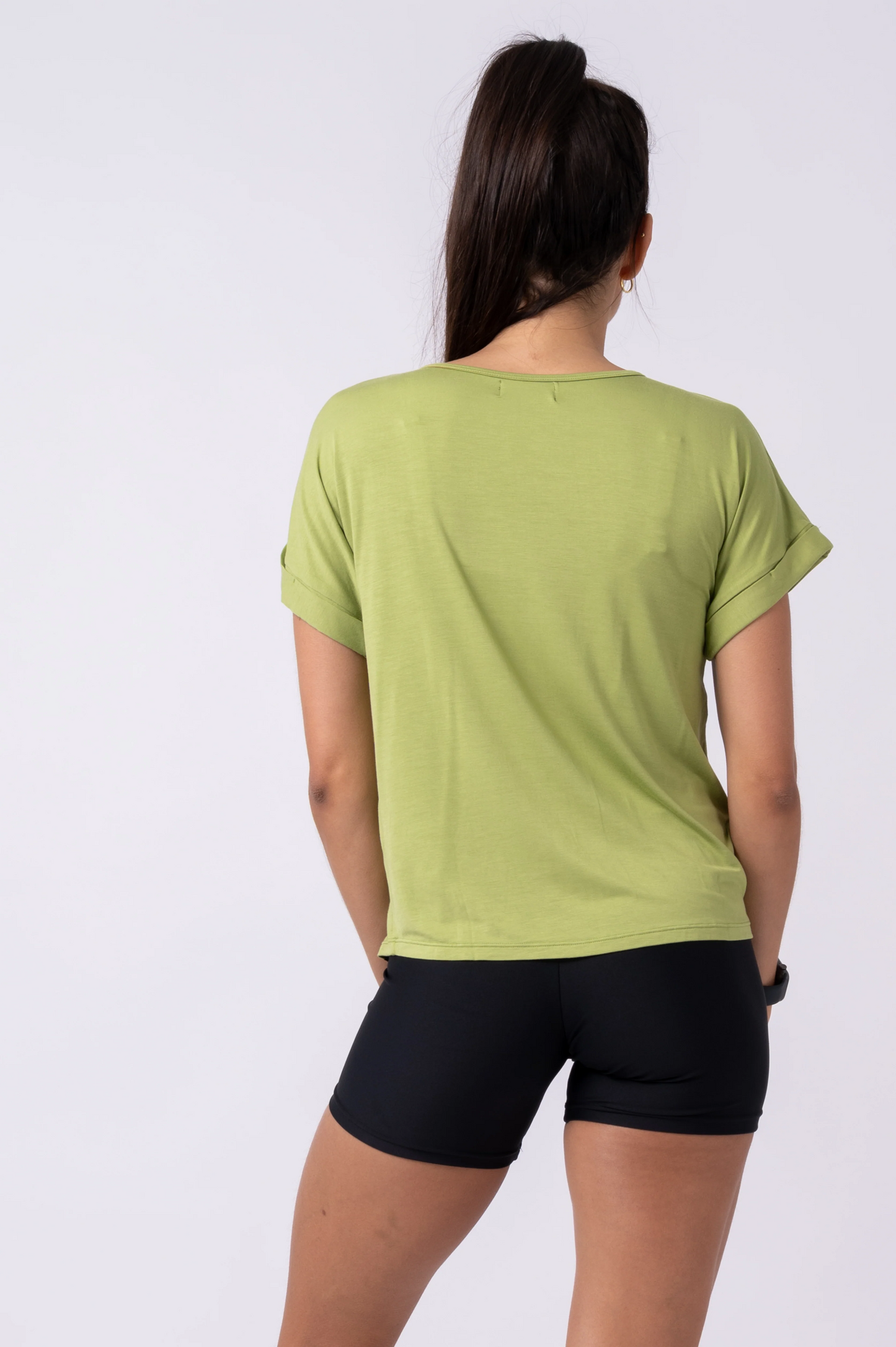 Avocado Green Slinky To Touch - Cuffed Sleeve Tee