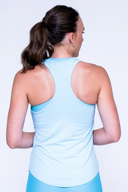 Baby Blue Slinky To Touch - Racer Back Tank Top