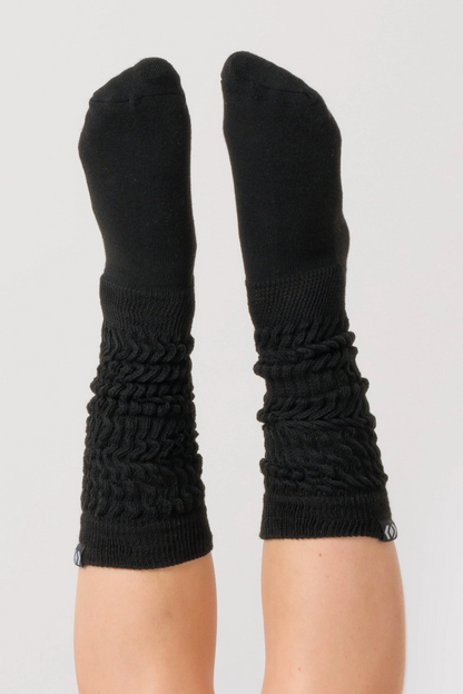 Black - Knee Grazer Scrunchie Socks