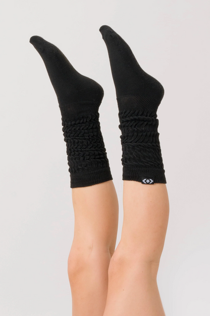 Black - Knee Grazer Scrunchie Socks