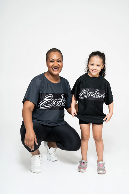 Black Bball Mesh - Kids Exotica Boyfriend Tee