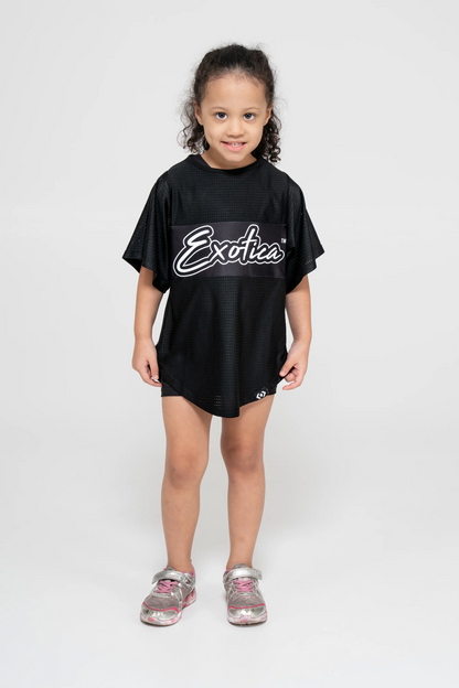 Black Bball Mesh - Kids Exotica Boyfriend Tee