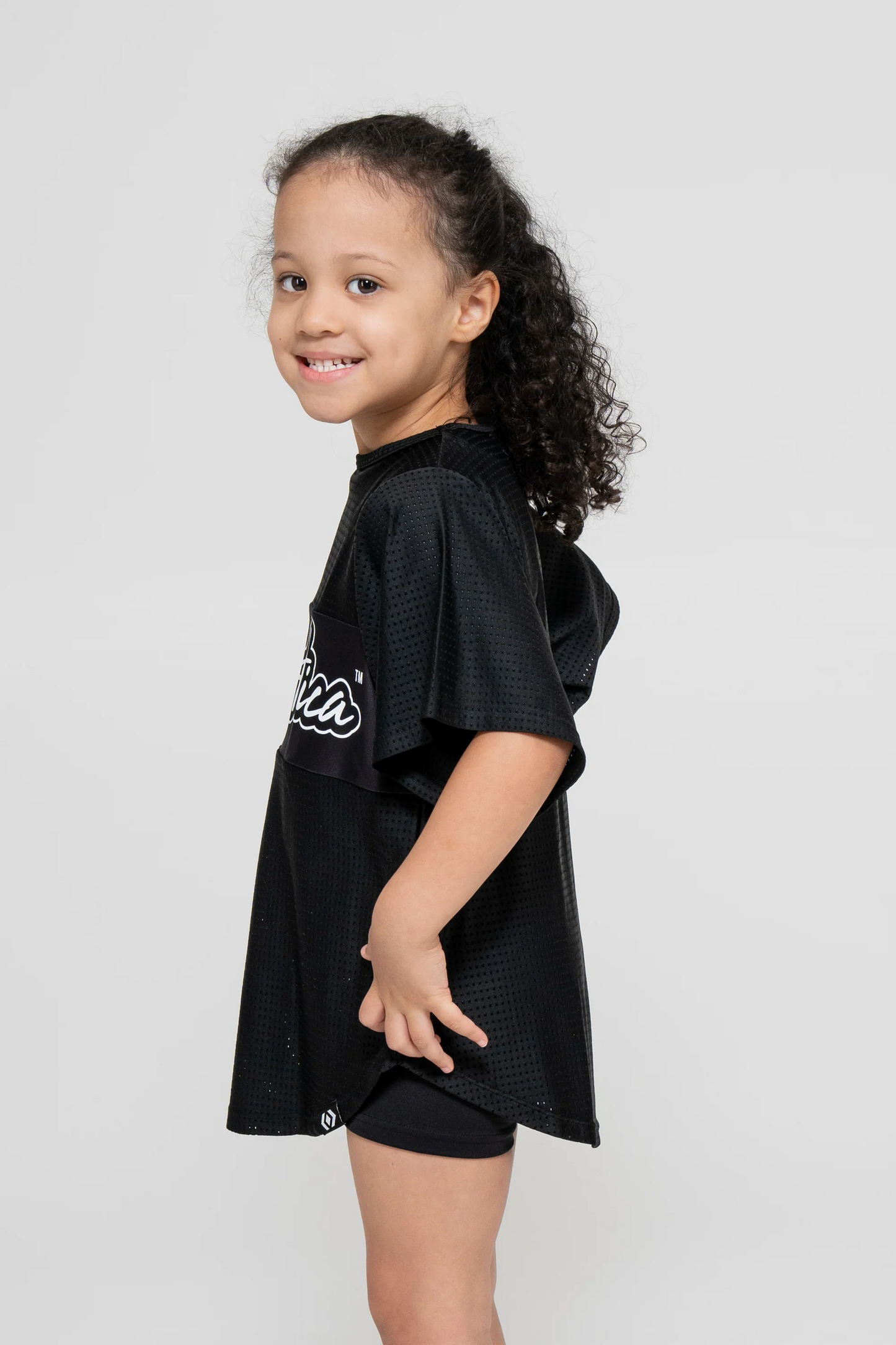 Black Bball Mesh - Kids Exotica Boyfriend Tee