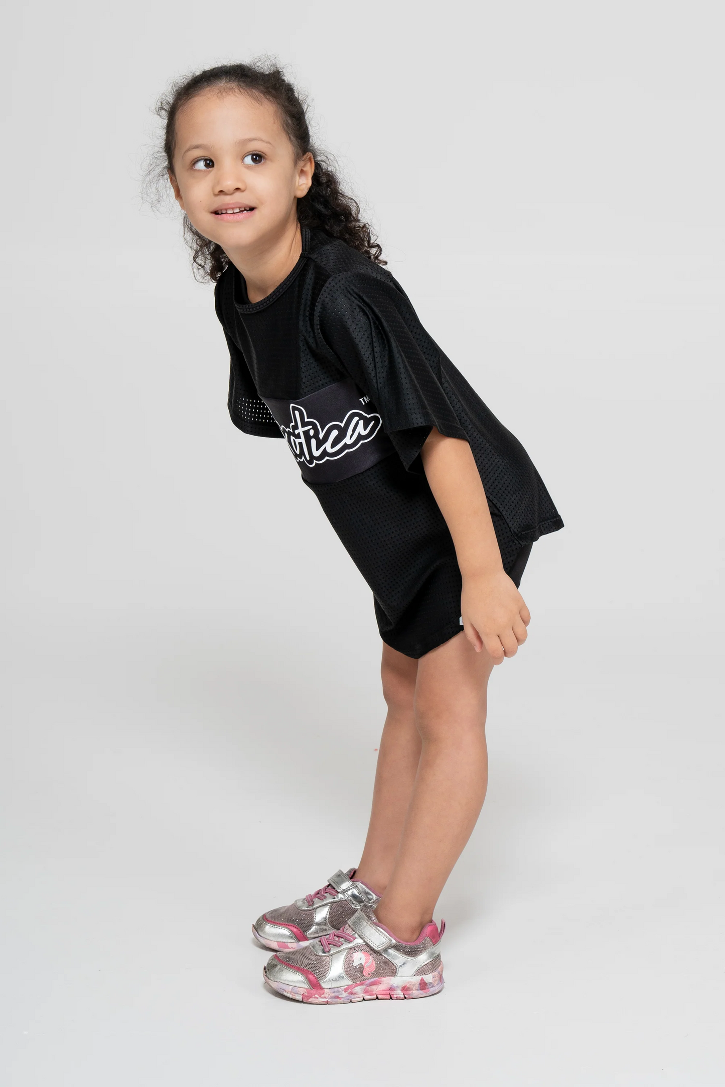 Black Bball Mesh - Kids Exotica Boyfriend Tee