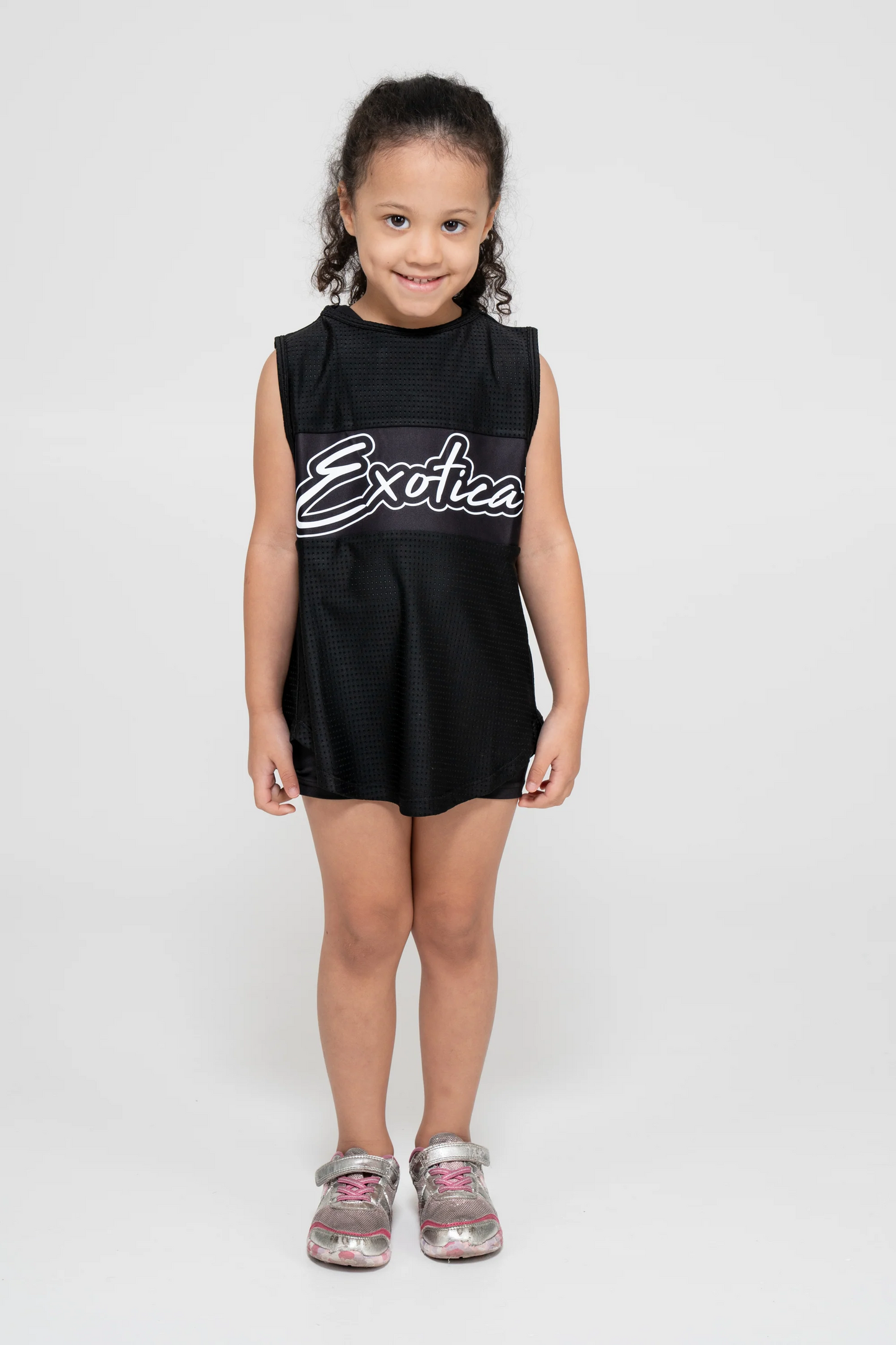 Black Bball Mesh - Kids Sleeveless Exotica Boyfriend Tee