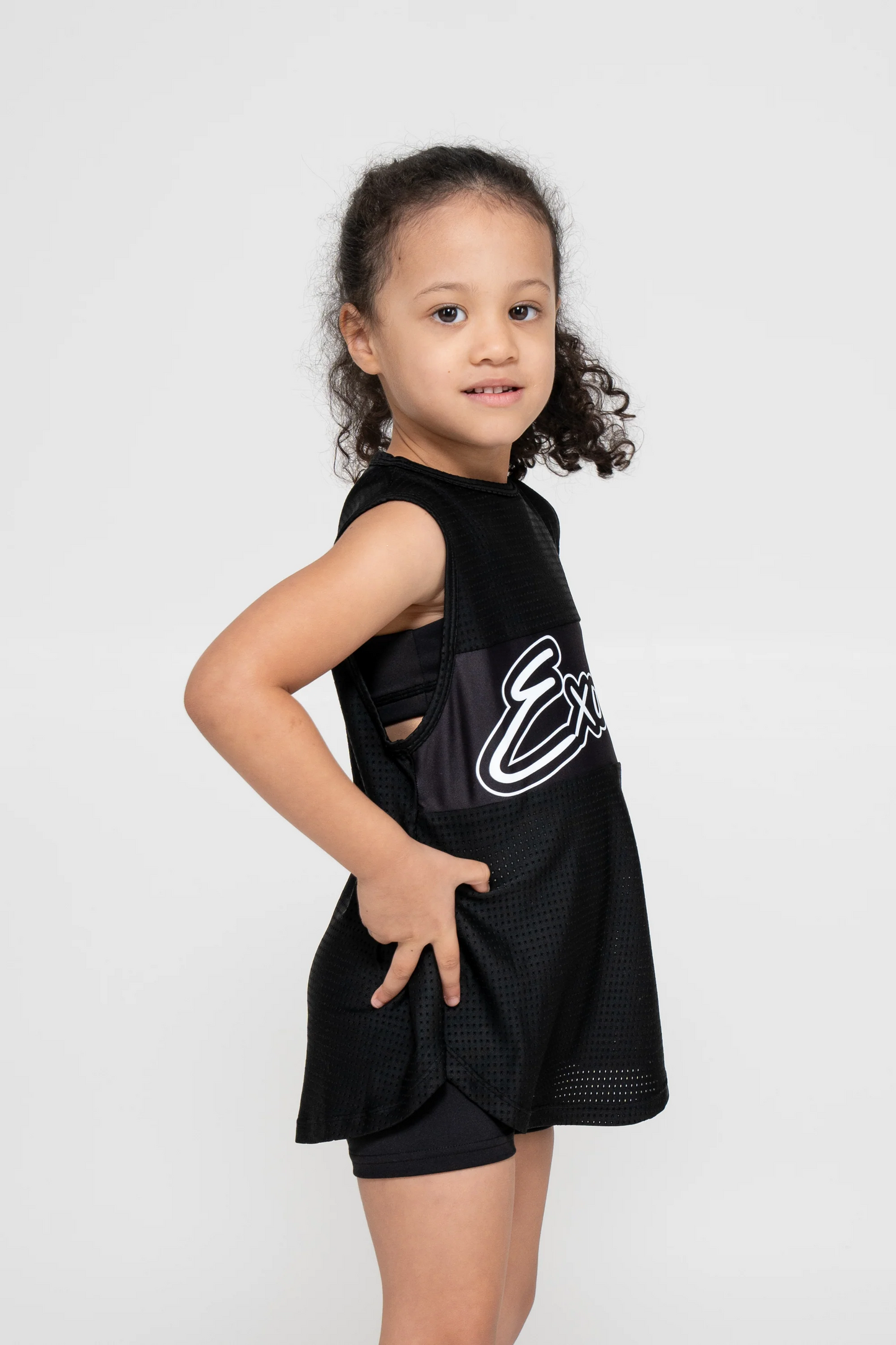 Black Bball Mesh - Kids Sleeveless Exotica Boyfriend Tee