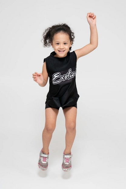 Black Bball Mesh - Kids Sleeveless Exotica Boyfriend Tee