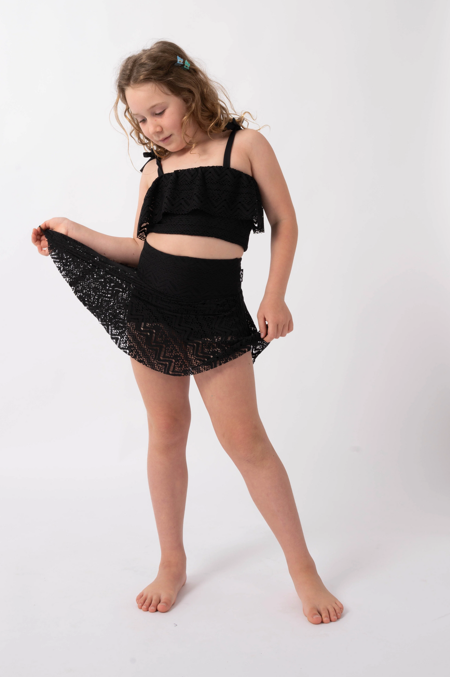 Black Bohemian Lace - Kids Simple Skort