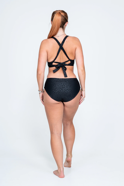 Black Exotic Touch Jag - Full Coverage Brief Bikini Bottoms