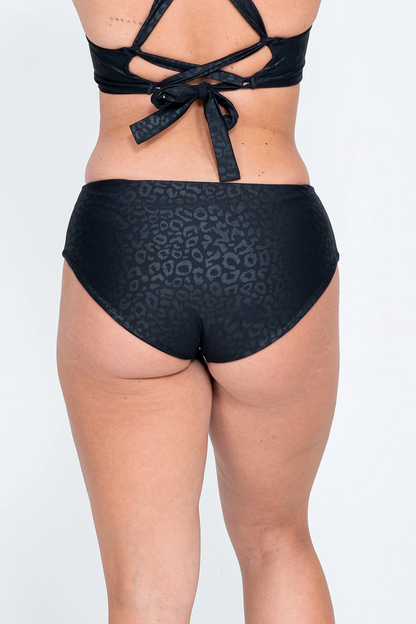 Black Exotic Touch Jag - Full Coverage Brief Bikini Bottoms