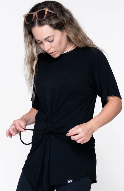 Black Slinky To Touch - Corset Front Boyfriend Tee