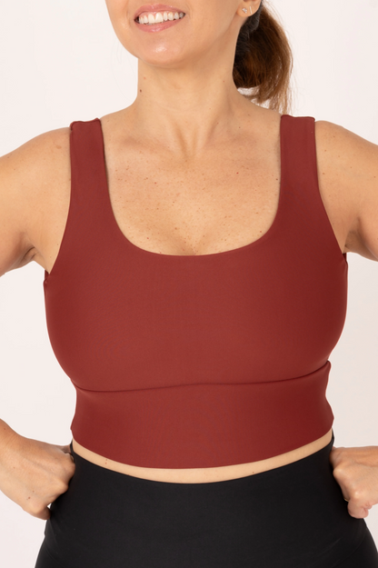 Burnt Copper Performance - Scoop Neck Comfort Crop Top