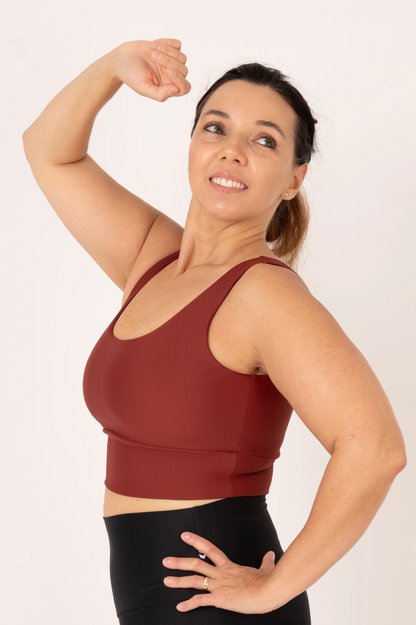 Burnt Copper Performance - Scoop Neck Comfort Crop Top