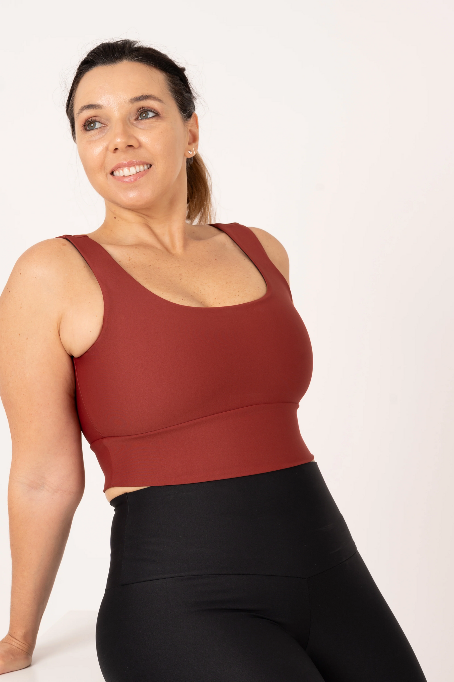 Burnt Copper Performance - Scoop Neck Comfort Crop Top