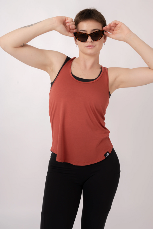 Burnt Copper Slinky To Touch - Racer Back Tank Top