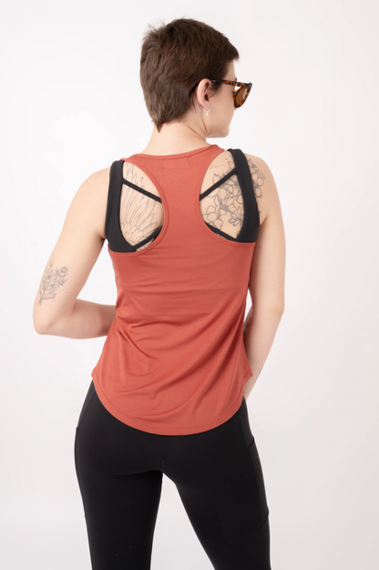 Burnt Copper Slinky To Touch - Racer Back Tank Top