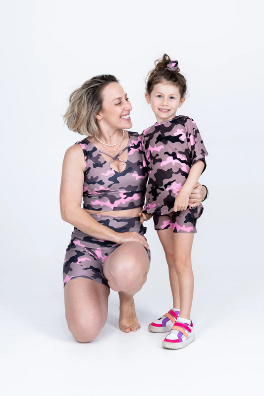 Camo Crush Pink Bball Mesh - Kids Boyfriend Tee