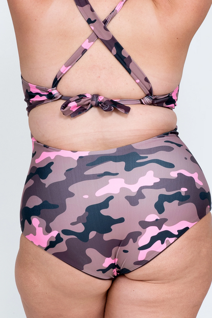 Camo Crush Pink Performance - Deep V One Piece W/ Extra Coverage Bottoms