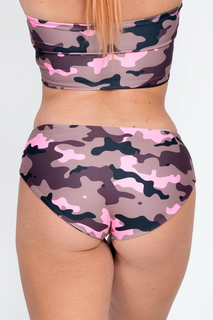 Camo Crush Pink Performance - Full Coverage Brief Bikini Bottoms