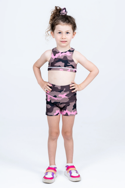 Camo Crush Pink Performance - Kids Booty Shorts