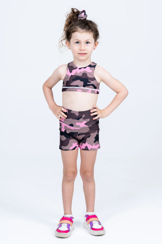 Camo Crush Pink Performance - Kids Booty Shorts