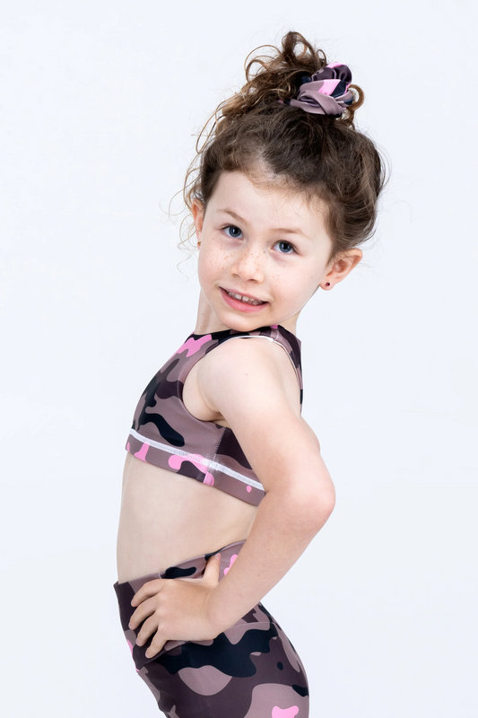 Camo Crush Pink Performance - Kids Crop Top