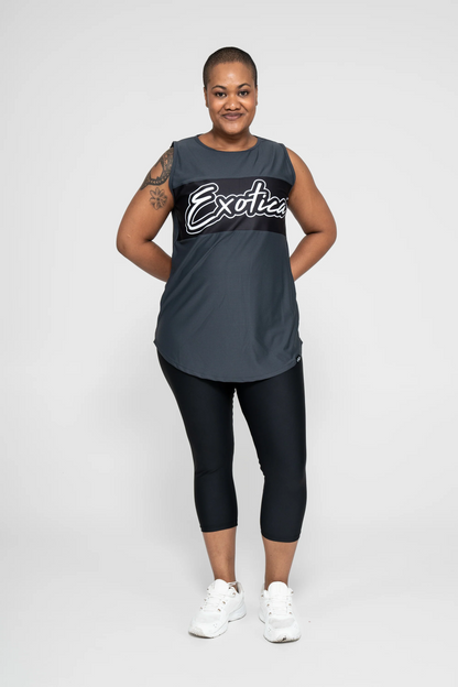 Charcoal Bball Mesh - Sleeveless Exotica Boyfriend Tee