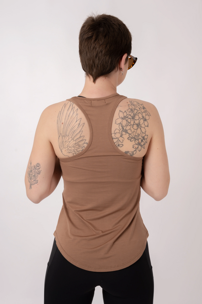 Chocolate Slinky To Touch - Racer Back Tank Top