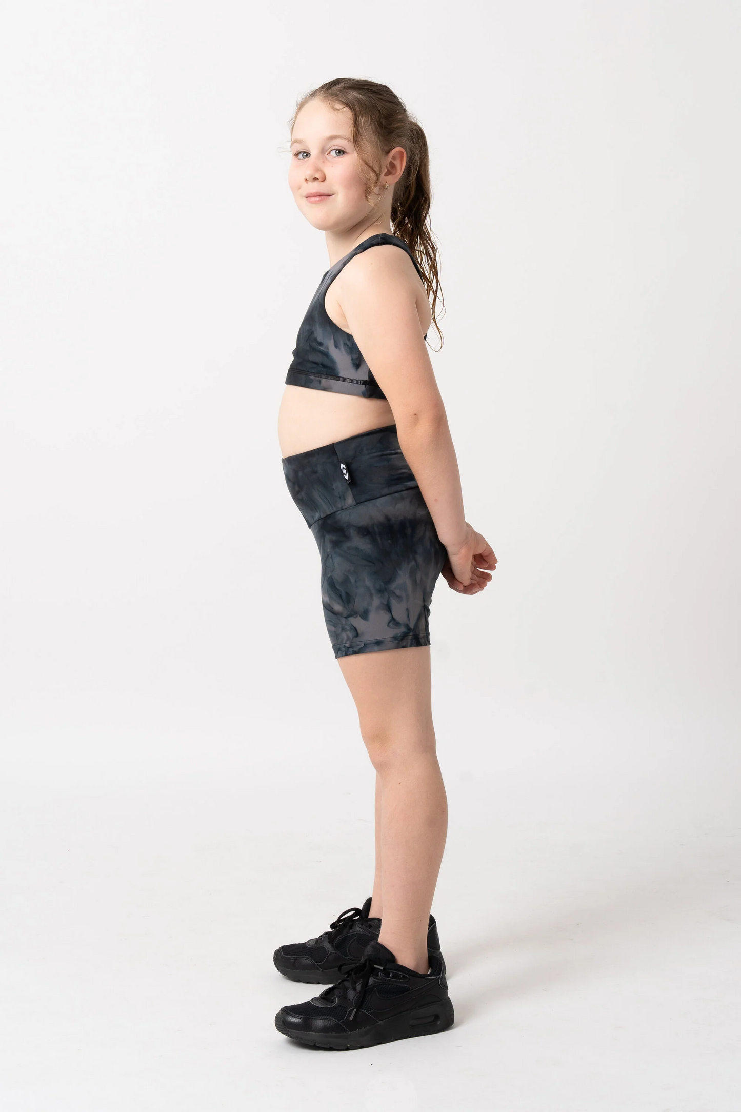 Dark and Moody Tie Dye Body Contouring - Kids Booty Shorts