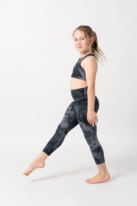 Dark and Moody Tie Dye Body Contouring - Kids Capris