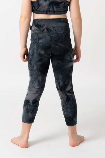 Dark and Moody Tie Dye Body Contouring - Kids Capris