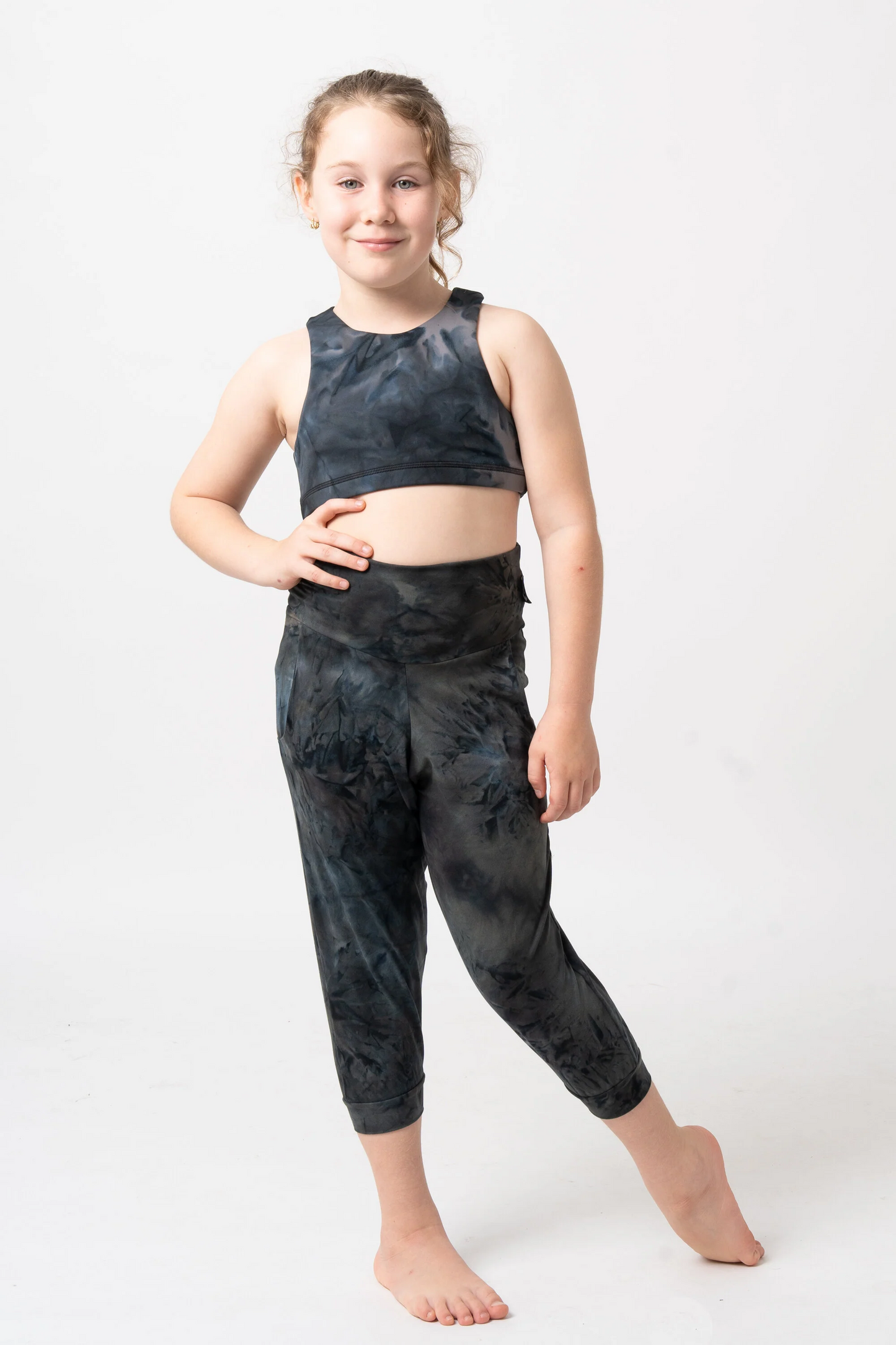 Dark and Moody Tie Dye Soft To Touch - Kids Jogger Capris