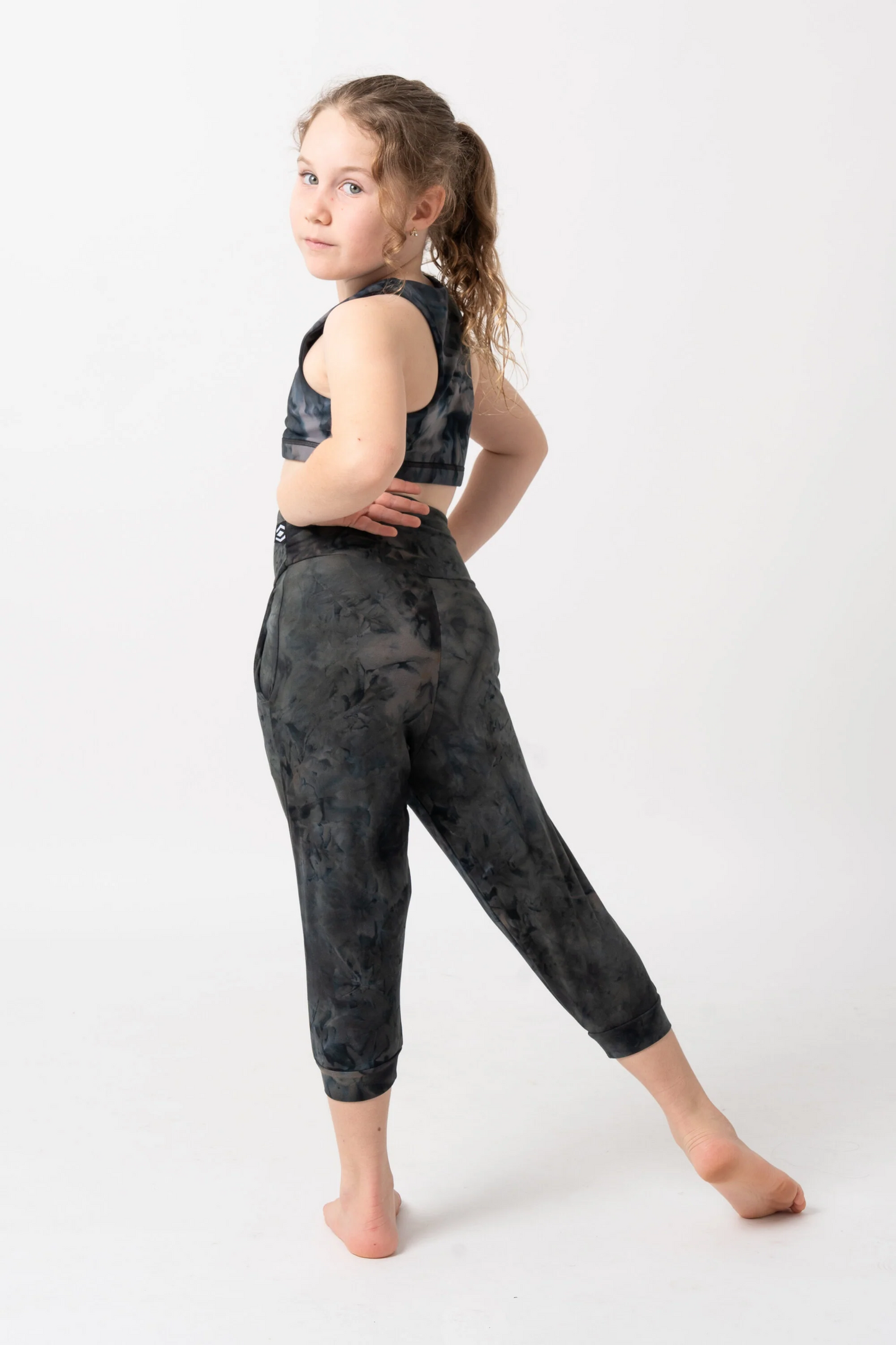 Dark and Moody Tie Dye Soft To Touch - Kids Jogger Capris