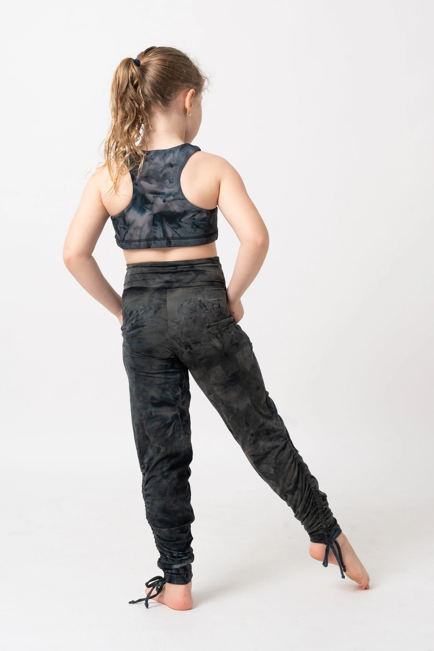 Dark and Moody Tie Dye Soft To Touch - Kids Jogger Long Tie Sides W/ Pockets