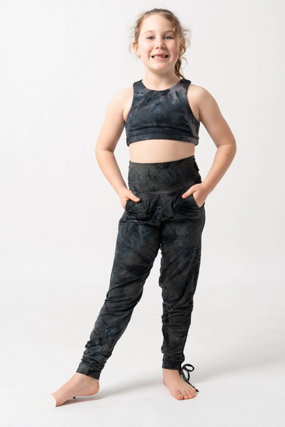 Dark and Moody Tie Dye Soft To Touch - Kids Jogger Long Tie Sides W/ Pockets