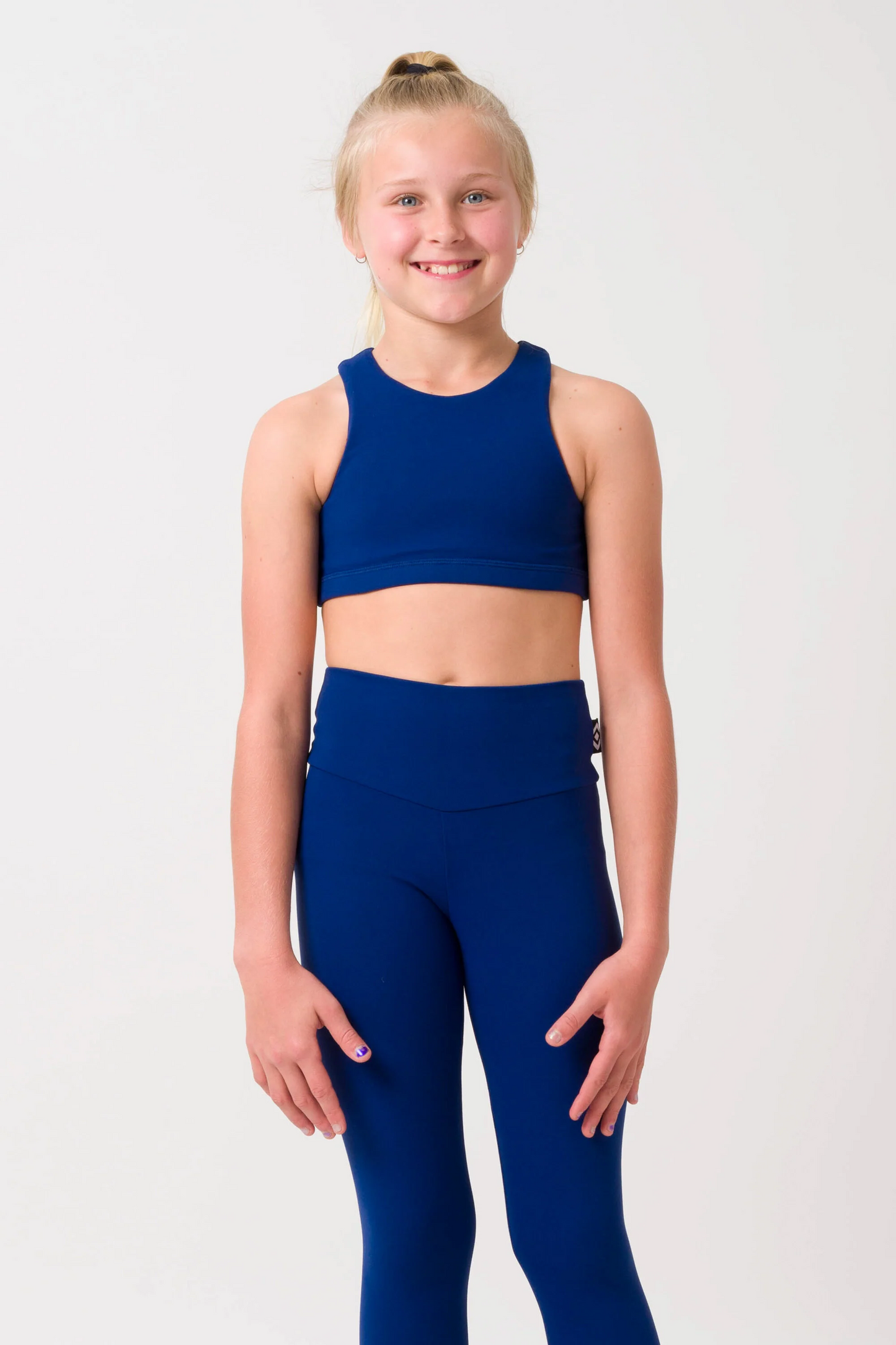 Dark Navy Body Contouring - Kids Crop Top