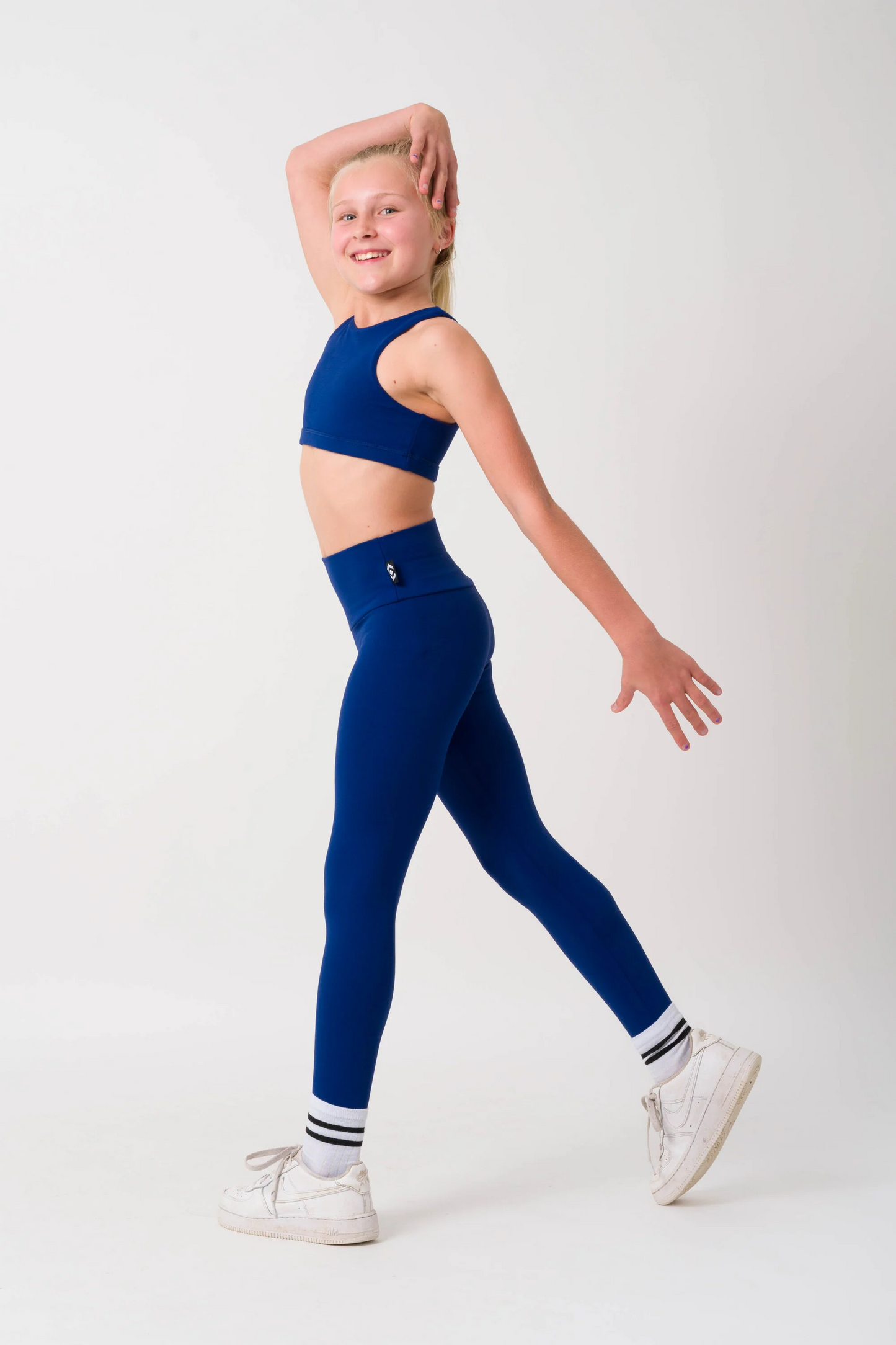 Dark Navy Body Contouring - Kids Crop Top