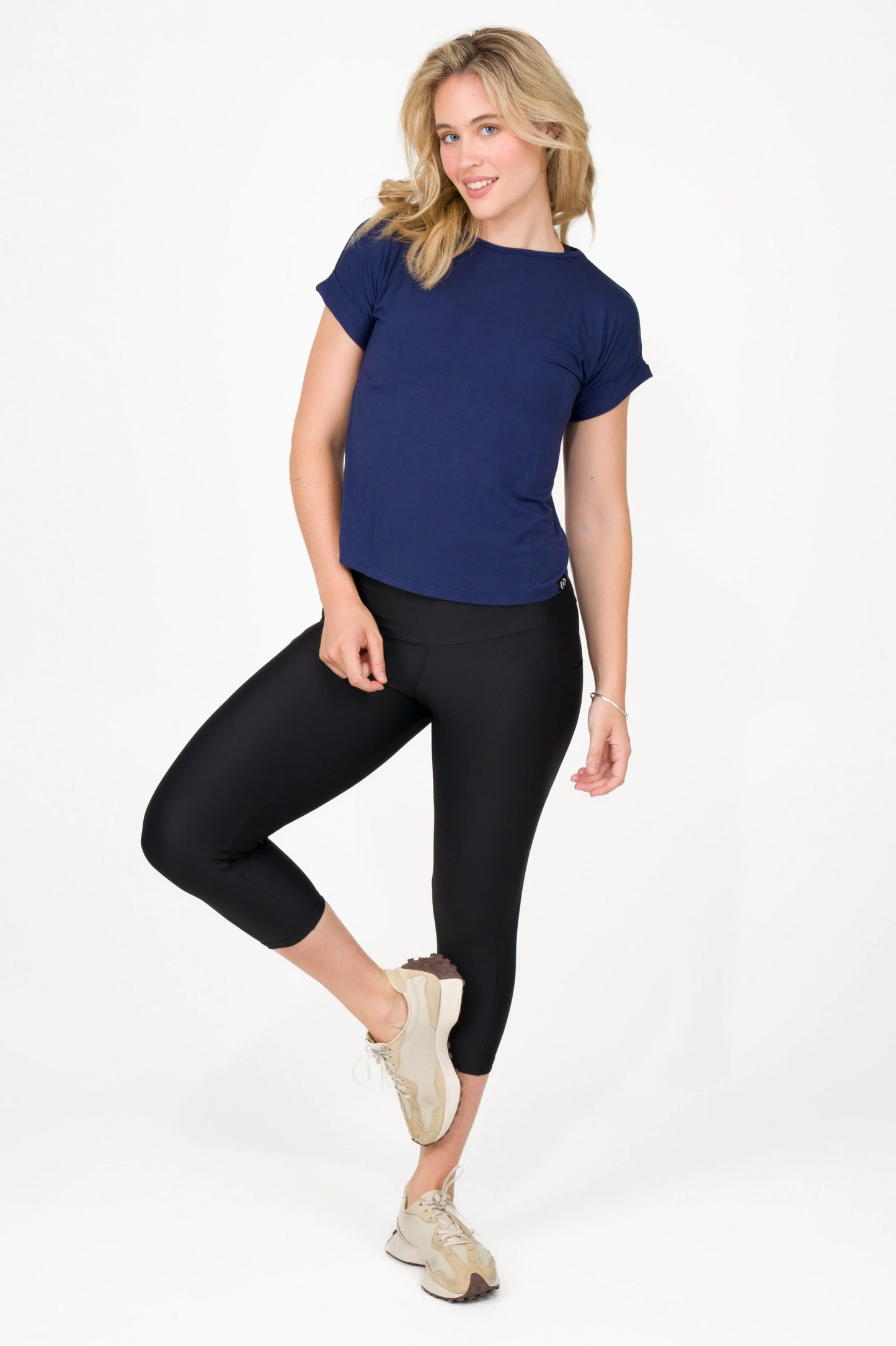 Dark Navy Slinky To Touch - Cuffed Sleeve Tee