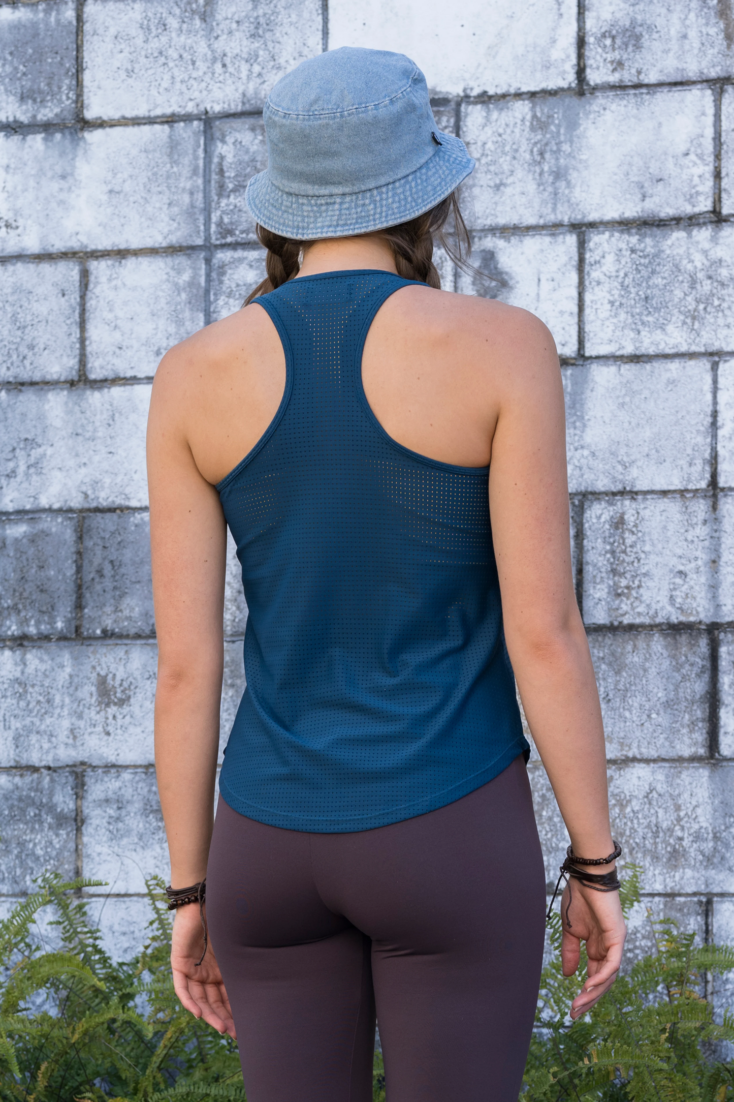 Dark Teal Bball Mesh - Racer Back Tank Top