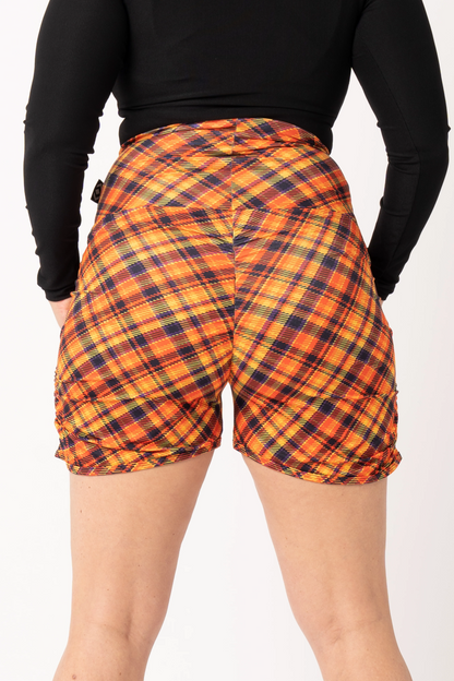 Double Crossed Orange Soft To Touch - Jogger Shorts W/ Pockets