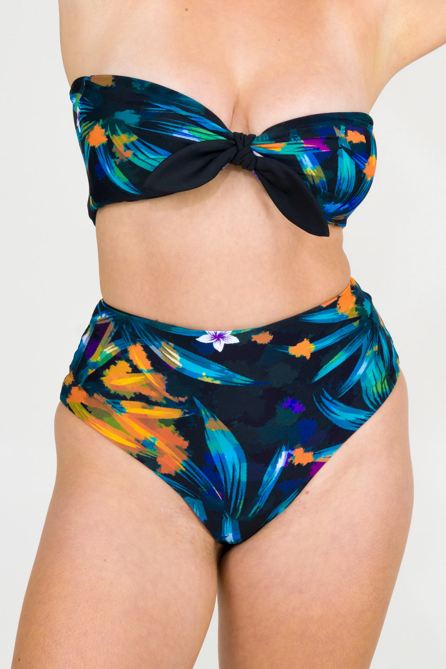 Down To Earth Silky - High Waisted Cheeky Cut Bikini Bottoms