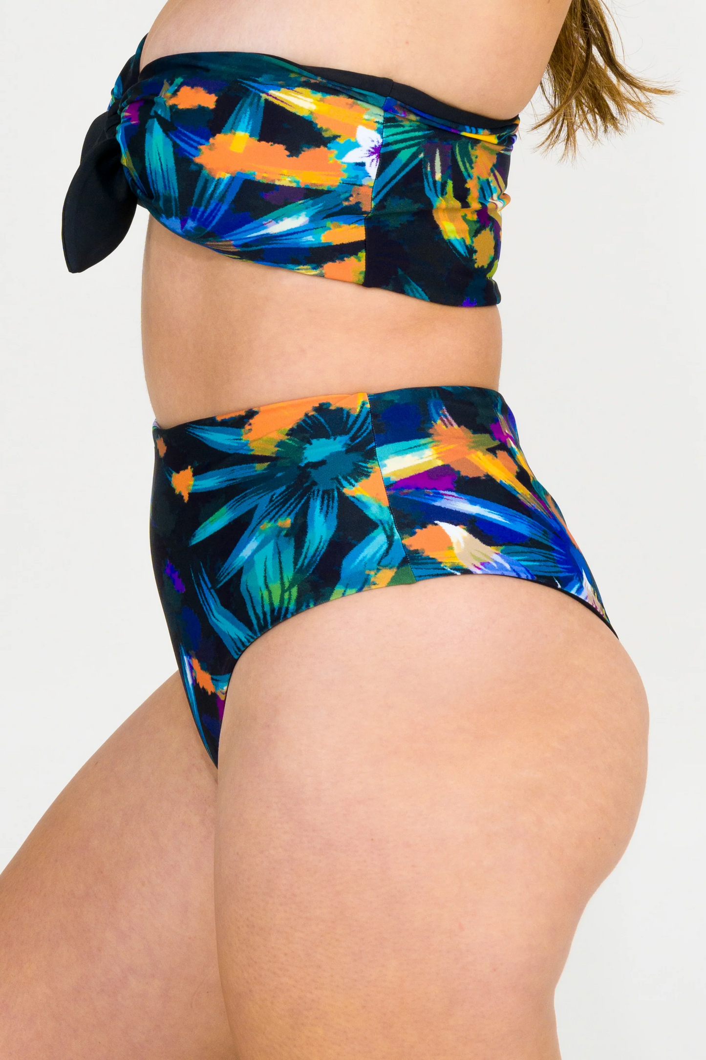 Down To Earth Silky - High Waisted Cheeky Cut Bikini Bottoms