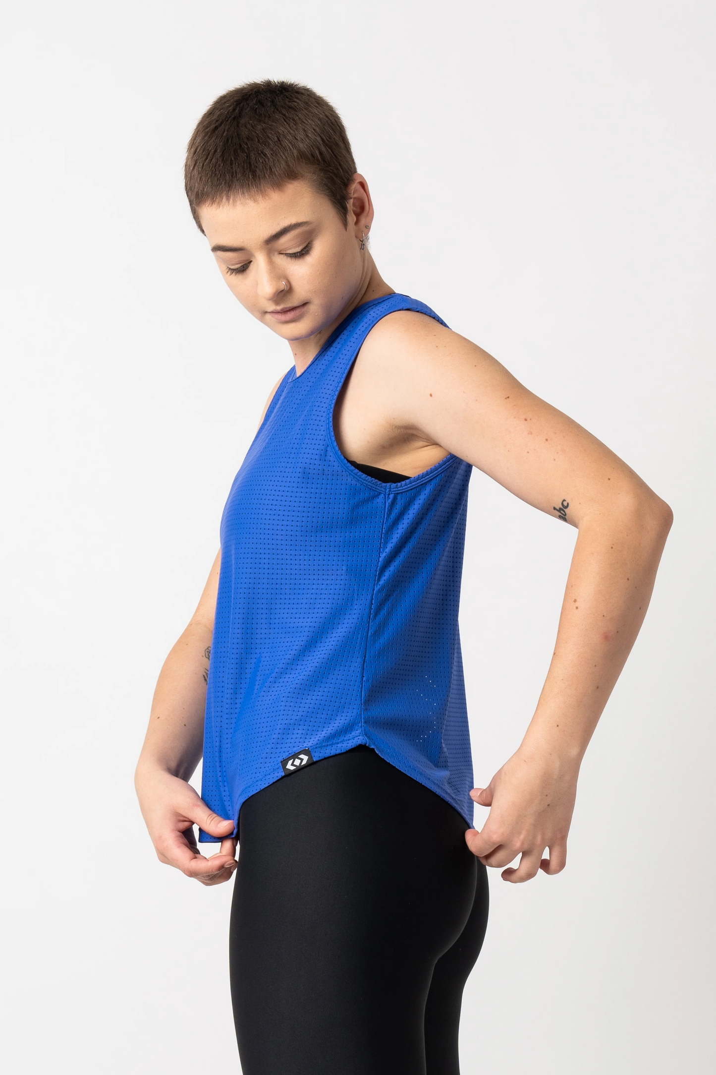 Iris Blue Bball Mesh - Muscle Back Tank