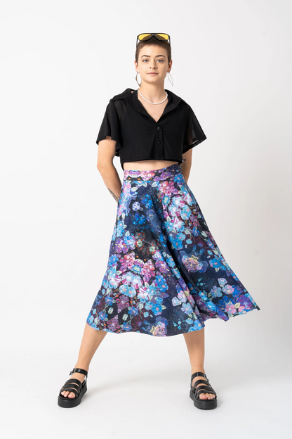 Geisha Blue Silky - Palazzo Culotte