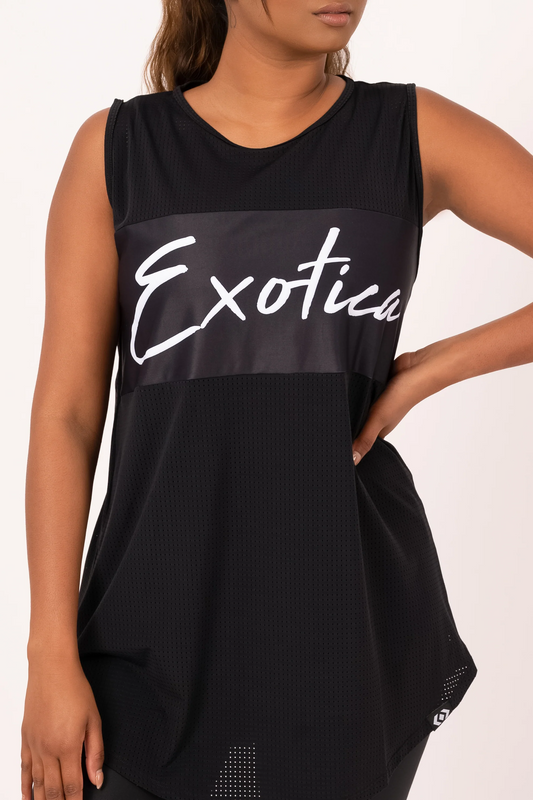 Black BBall Mesh - Sleeveless Exotica Boyfriend Tee