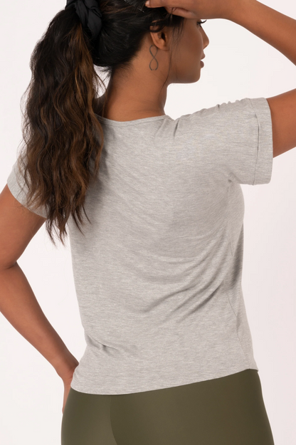 Heather Grey Slinky To Touch - Cuffed Sleeve Tee