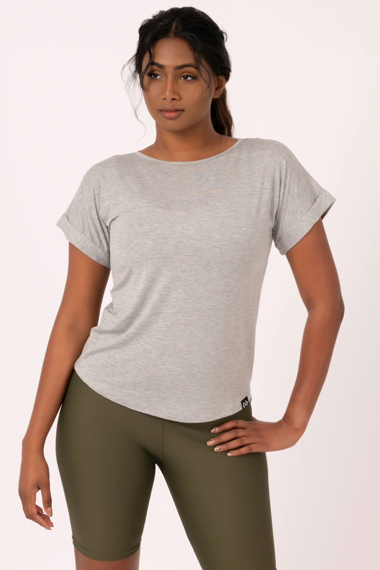 Heather Grey Slinky To Touch - Cuffed Sleeve Tee